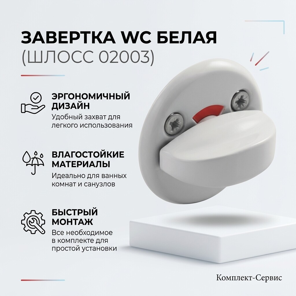 Завертка WC белая (ШЛОСС 02003) (шт)