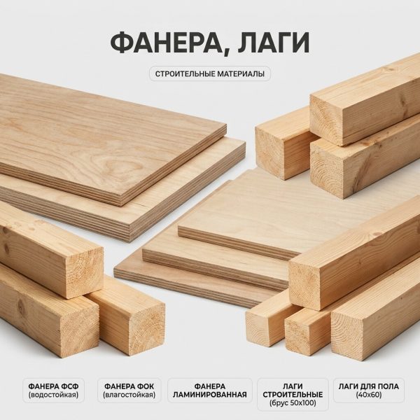 Фанера, лаги