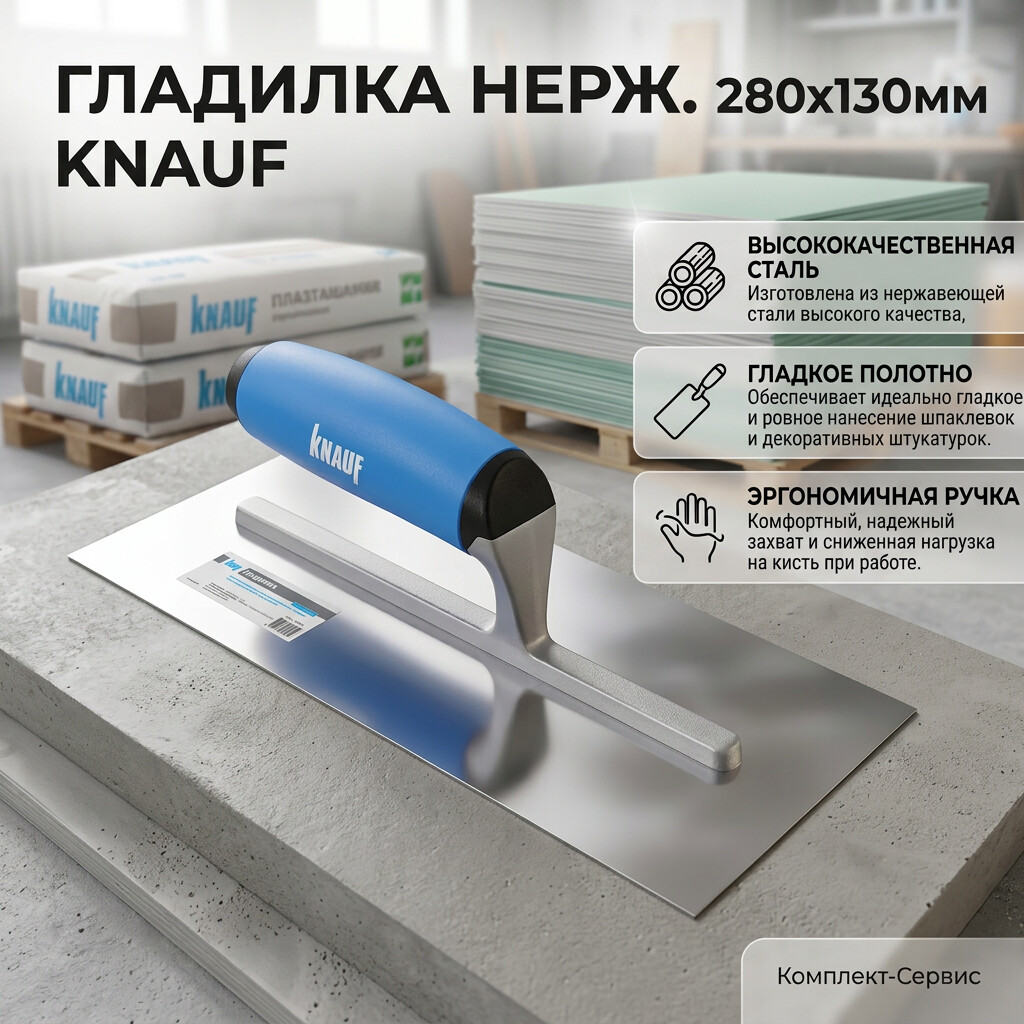 Гладилка нерж 280х130мм "KNAUF" (шт)