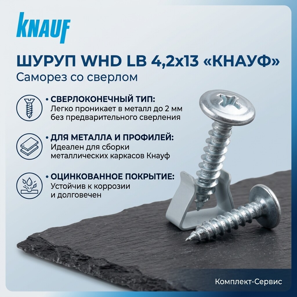 Шуруп WHD LB 4,2х13 сверло "Knauf" (шт)