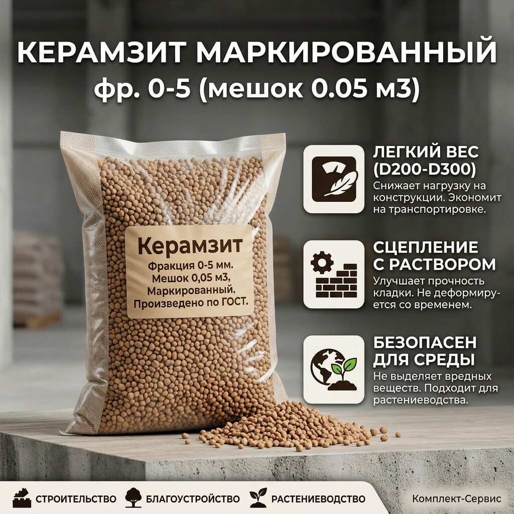 Керамзит фр 0 5 маркированный (меш 0,05 м3) (шт)