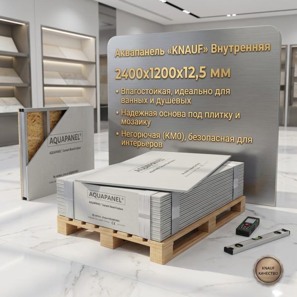 Аквапанель "KNAUF"  Внутренняя 2400х1200х12,5мм (шт)