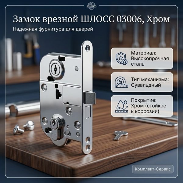 Замок хром (ШЛОСС 03006) (шт)