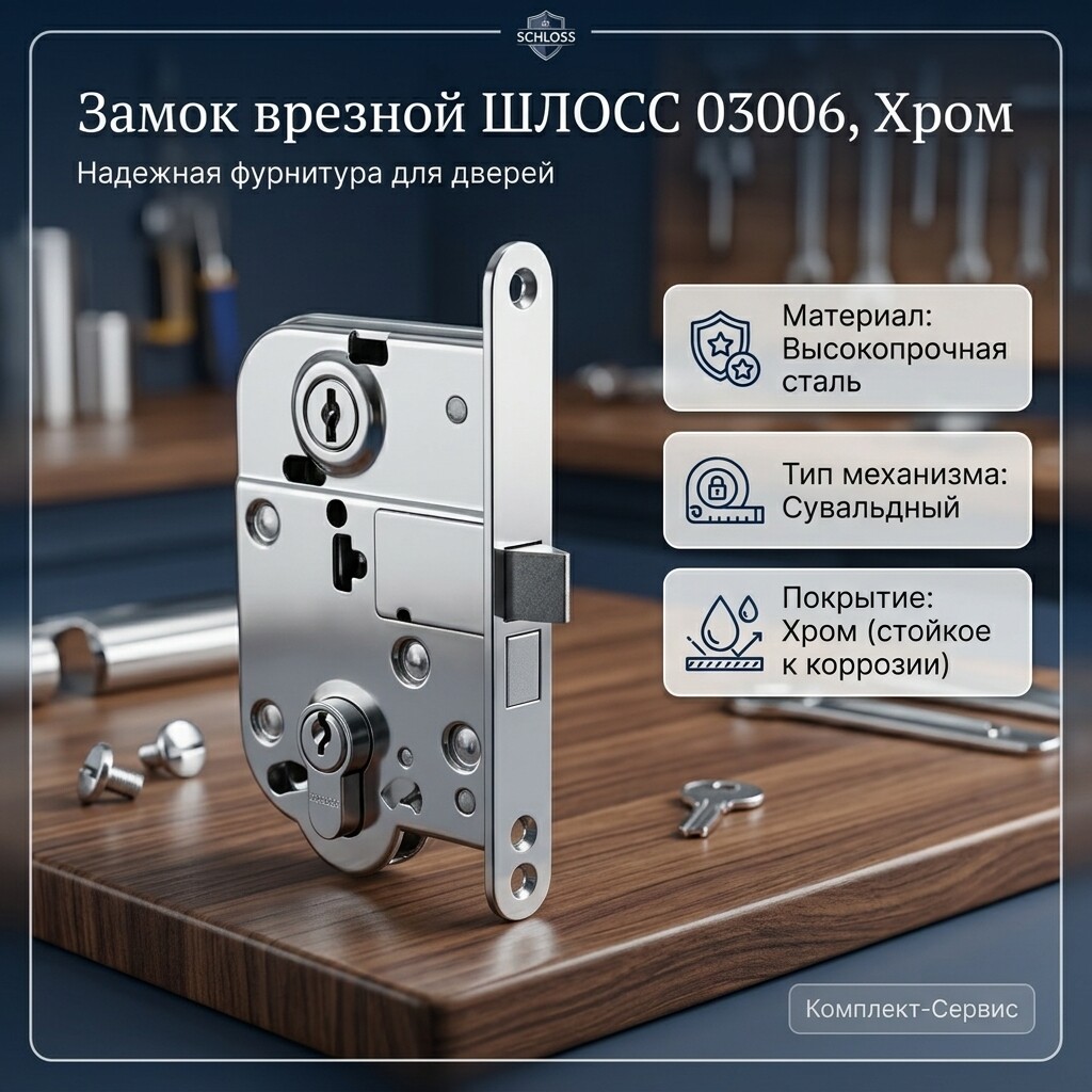 Замок хром (ШЛОСС 03006) (шт)
