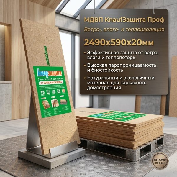 МДВП КнауфЗащита Проф 2490х590х20мм (шт)