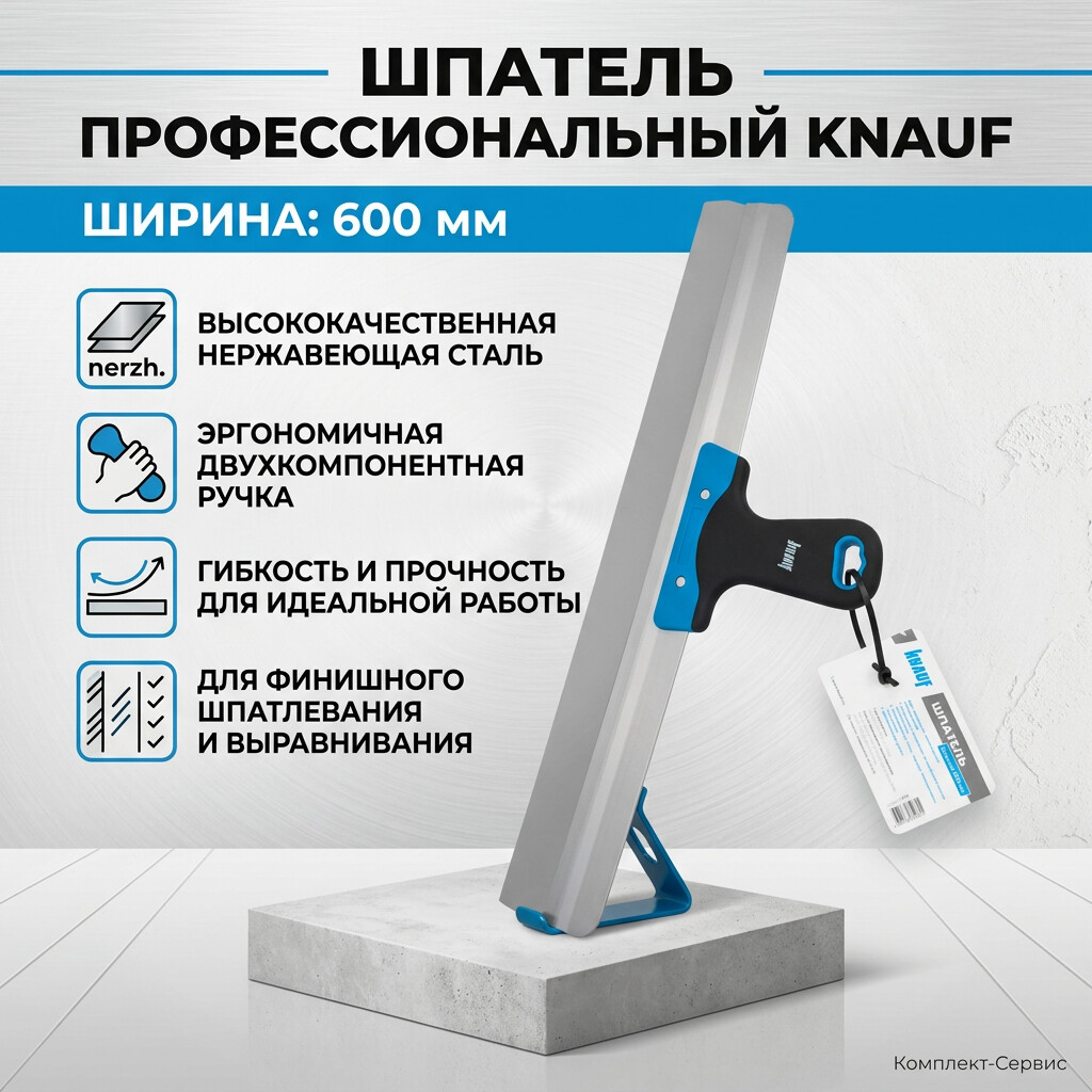 Шпатель 600мм нерж "KNAUF" (шт)