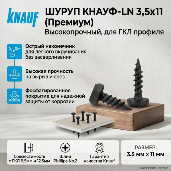 Шуруп LN 3,5х11 "Knauf" Премиум (шт)