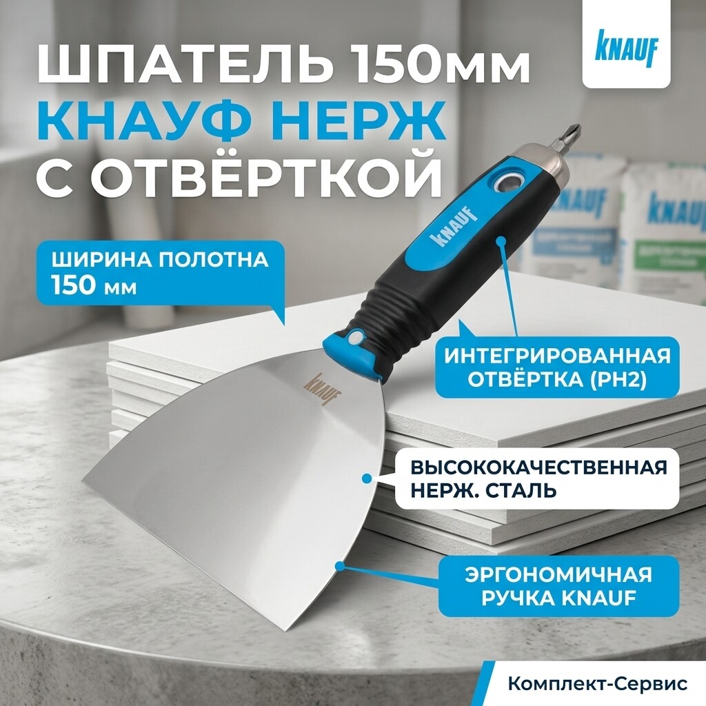 Шпатель 150мм нерж с отвёрткой "KNAUF" (шт)