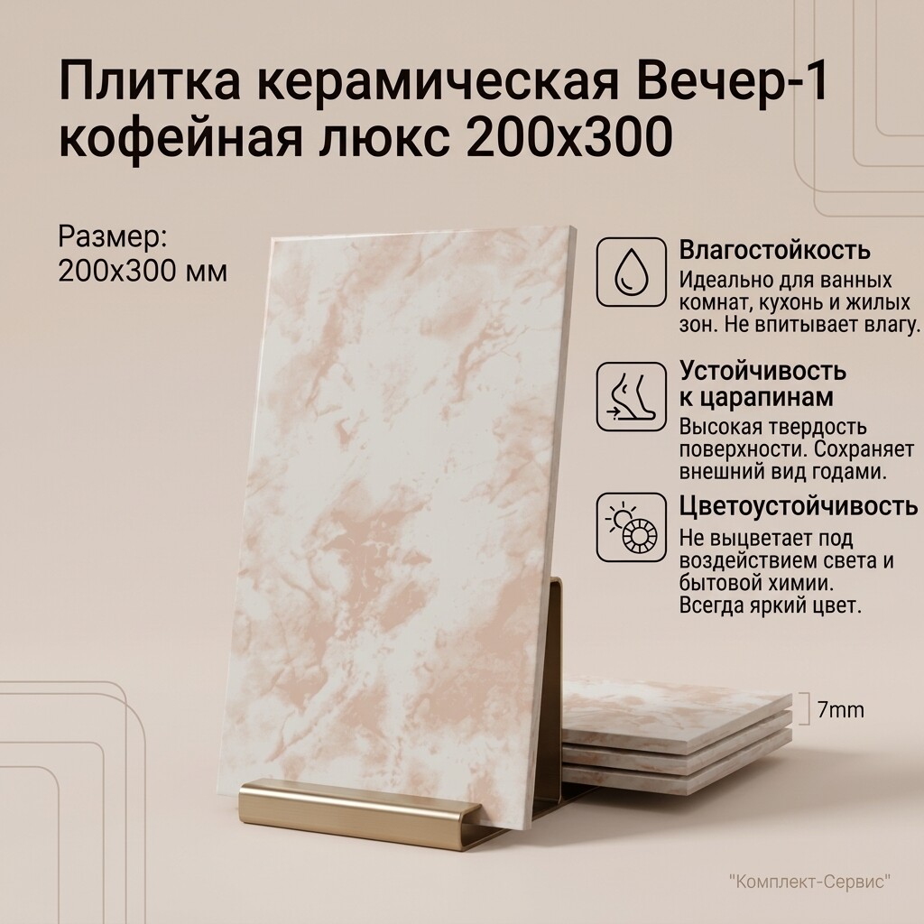 Плитка кер Вечер 1 кофейная люкс 200х300 (м2)